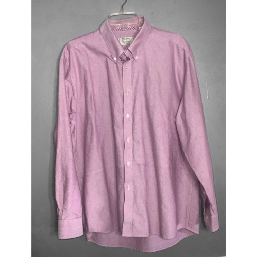 Mcilhenny Tabasco Cotton Pink Button Up Checkered Cuffs Casual Shirt L